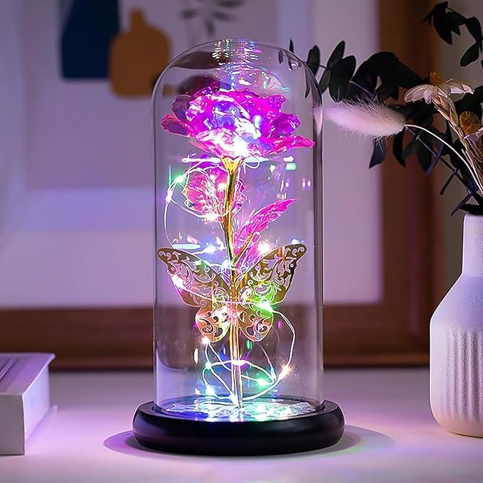 Artificial Flower & Lamp; Butterfly Decor