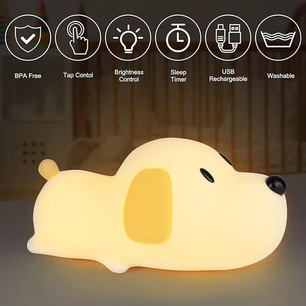 Sleeping Puppy Rechargeable Silicone Night Lamp