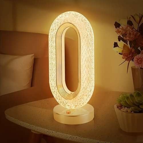 Oval Shape Crystal Lamp – Elegant Glow, Timeless Design