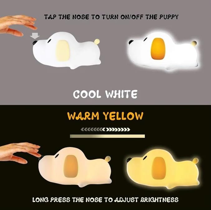 Sleeping Puppy Rechargeable Silicone Night Lamp