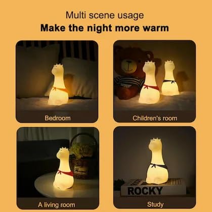 Giraffe Silicon Night Lamp 7 Color Mode-Yellow, Giraffe Animal