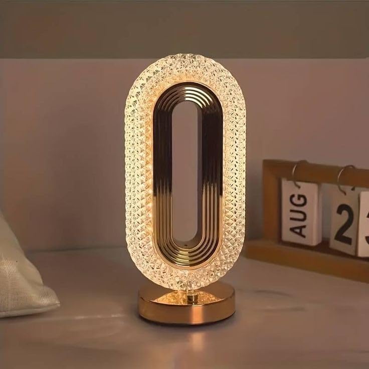Oval Shape Crystal Lamp – Elegant Glow, Timeless Design