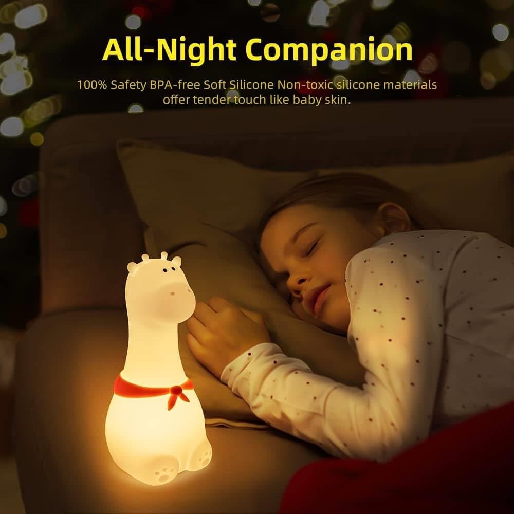Giraffe Silicon Night Lamp 7 Color Mode-Yellow, Giraffe Animal