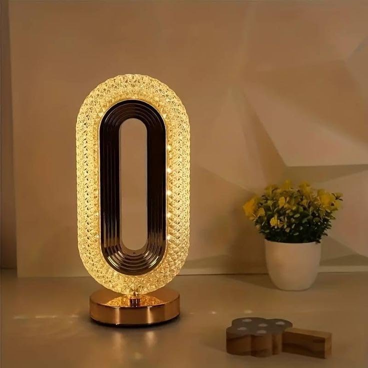 Oval Shape Crystal Lamp – Elegant Glow, Timeless Design