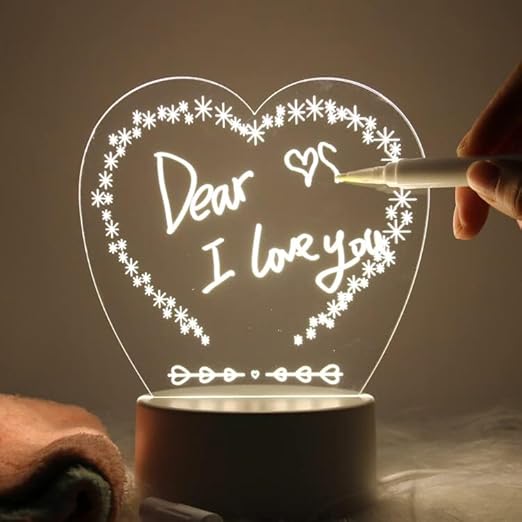Heart Acrylic LED Lamp – Light Up with Love