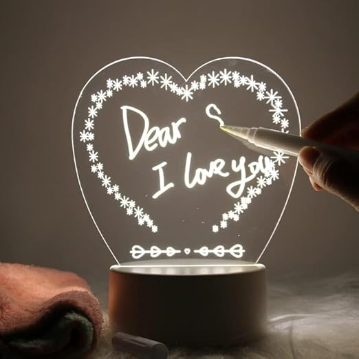 Heart Acrylic LED Lamp – Light Up with Love