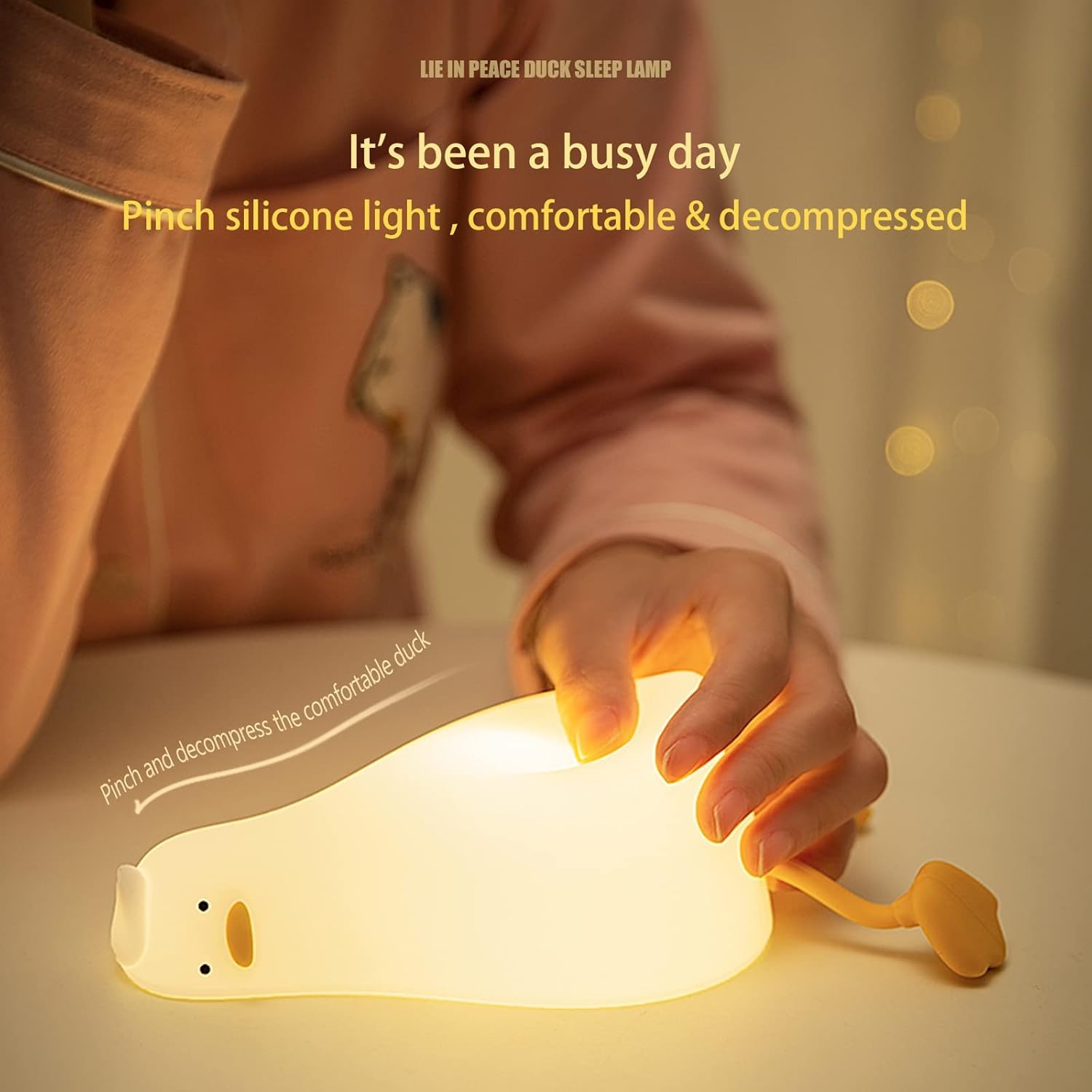 Rechargeable Silicone Lying Duck Night Lamp