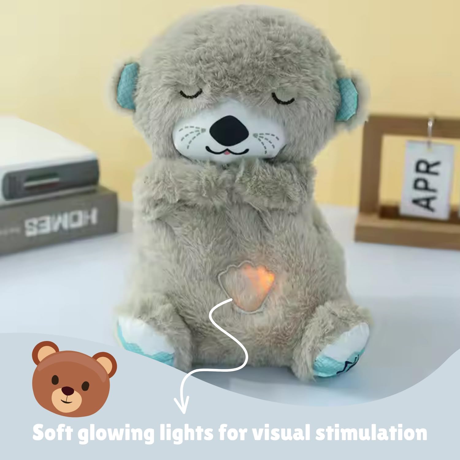 Breathing Teddy Otter Glowing Music for Baby Sensory Sleep Lights [ multiple colour ]