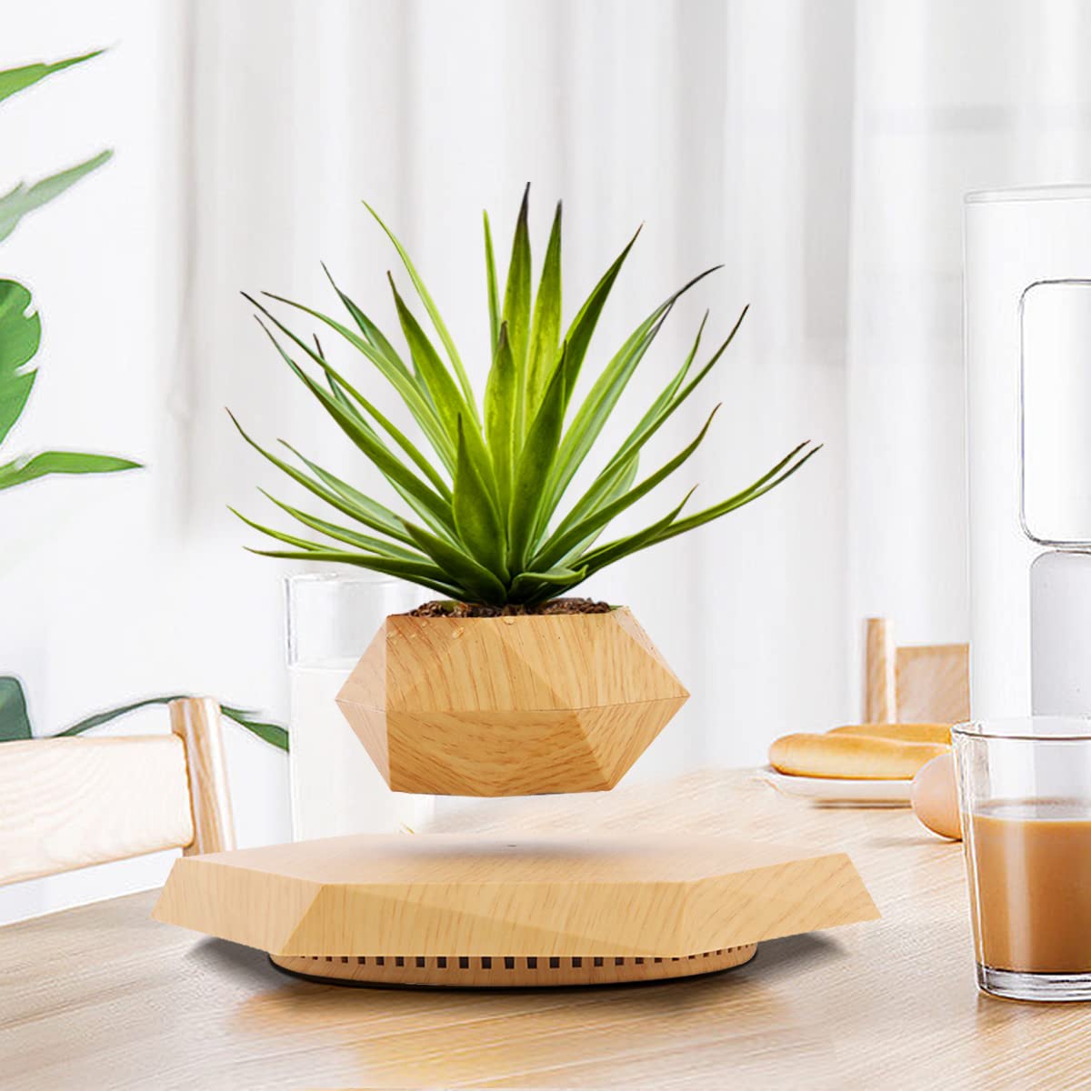 Floating Plant Pot (Wood Color),Brown