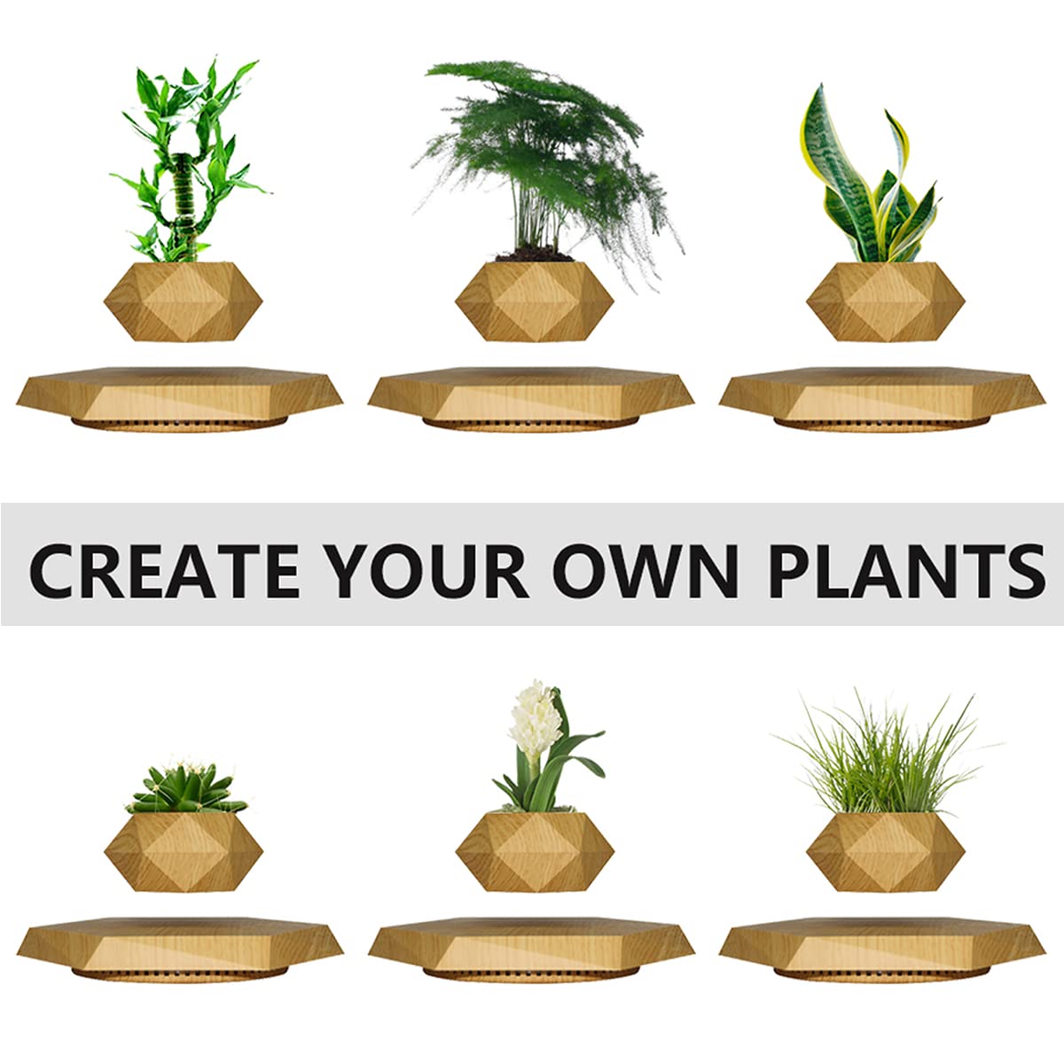 Floating Plant Pot (Wood Color),Brown