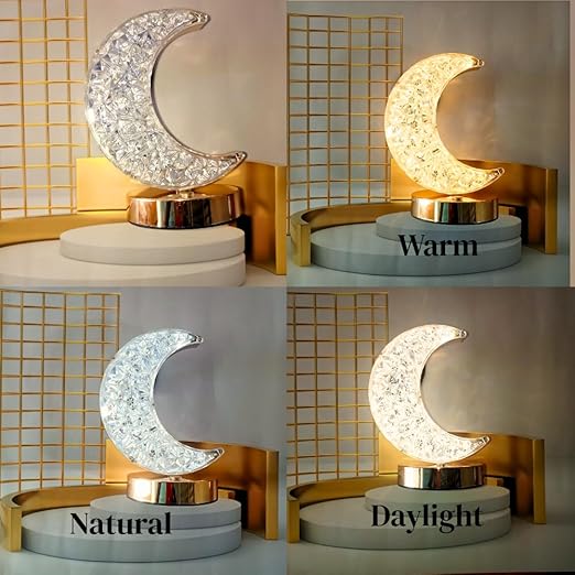 Half Moon Crystal Lamp