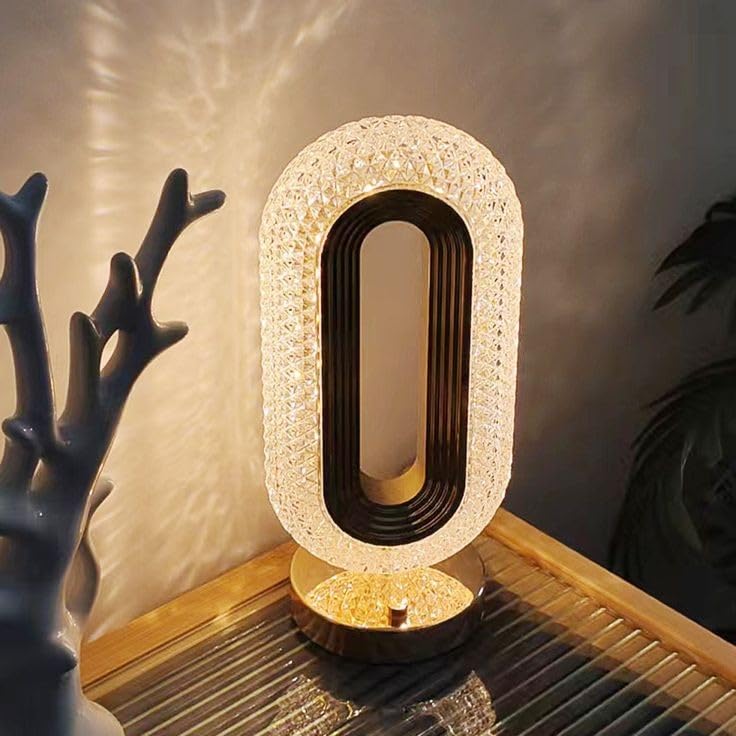 Oval Shape Crystal Lamp – Elegant Glow, Timeless Design