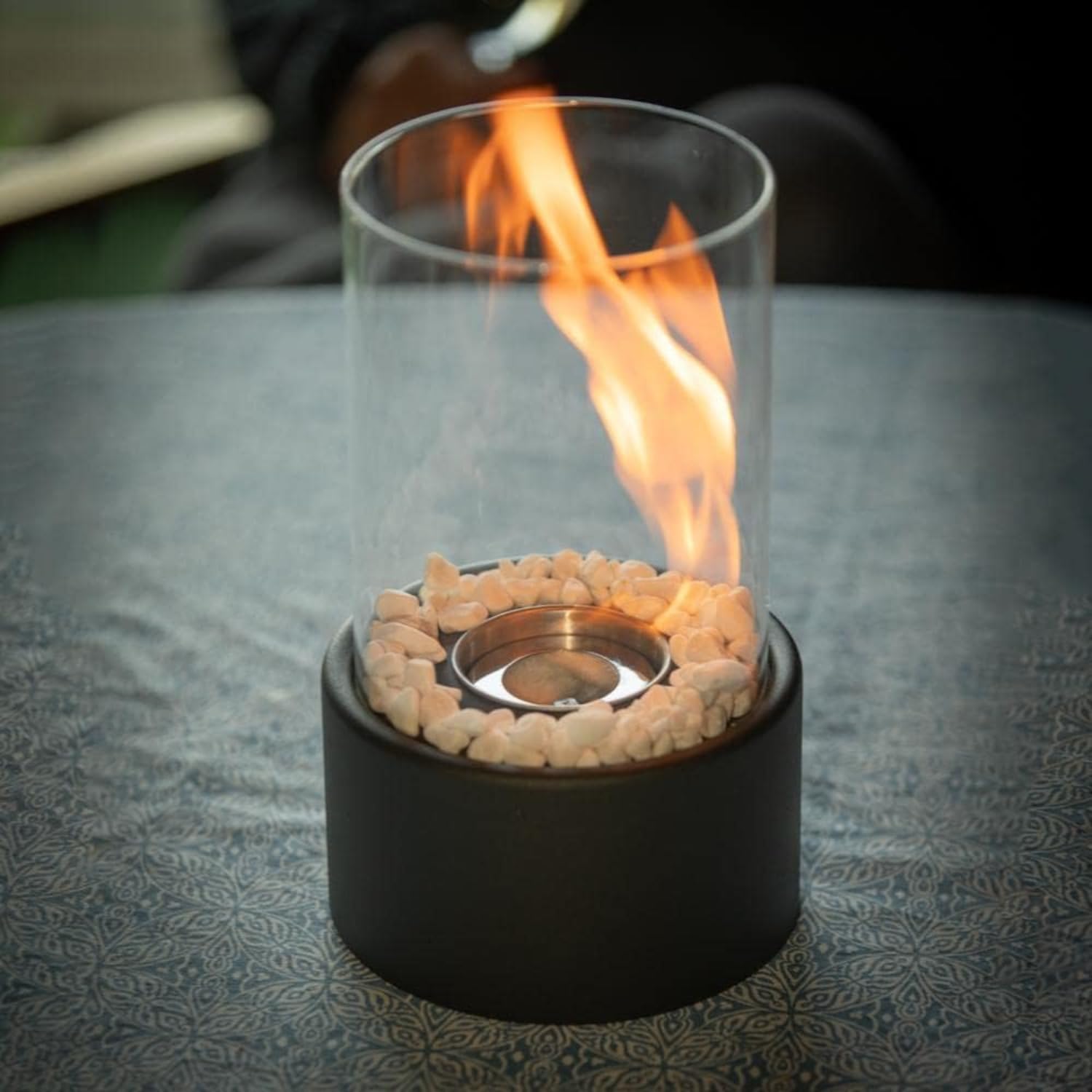 Mini Tabletop Fire Pit Bowl, Portable, Smokeless Ethanol Fireplace (Round)