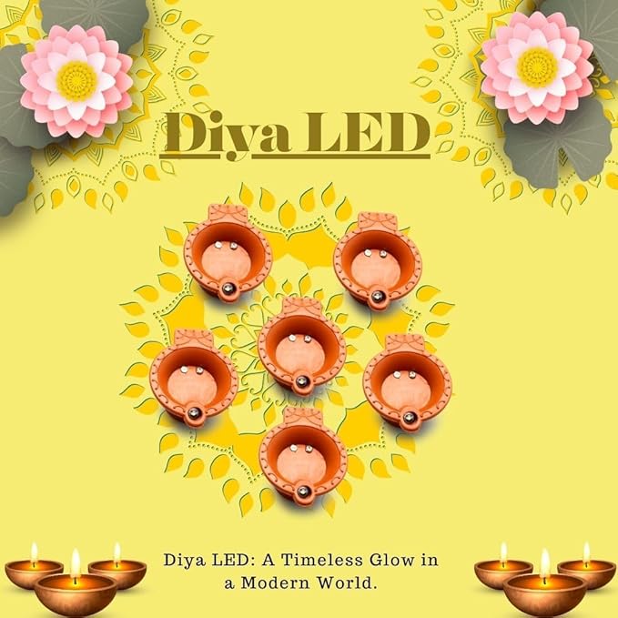 18 Water Sensor LED Diya – Light That Glows with Water