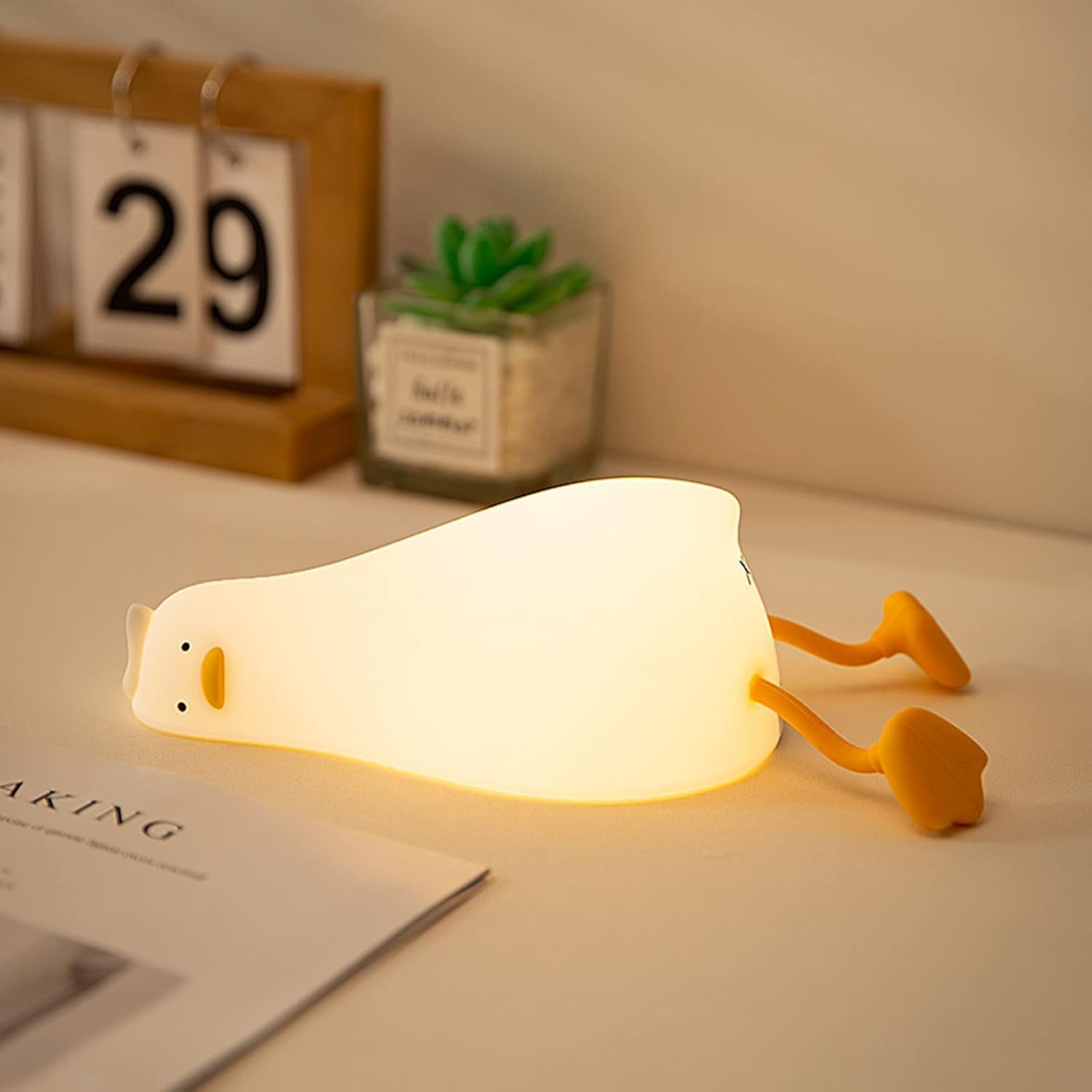 Rechargeable Silicone Lying Duck Night Lamp