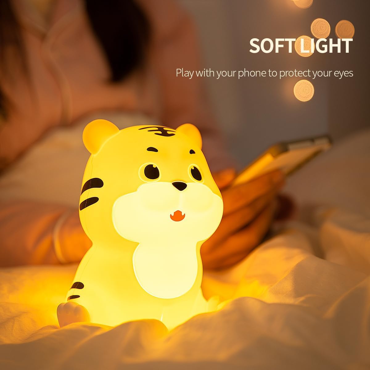 Tiger Rechargeable Silicone Night Lamp - Fun LED Tiger Lamp