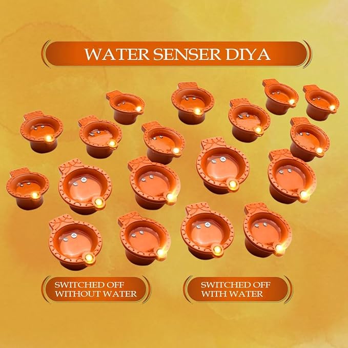 18 Water Sensor LED Diya – Light That Glows with Water