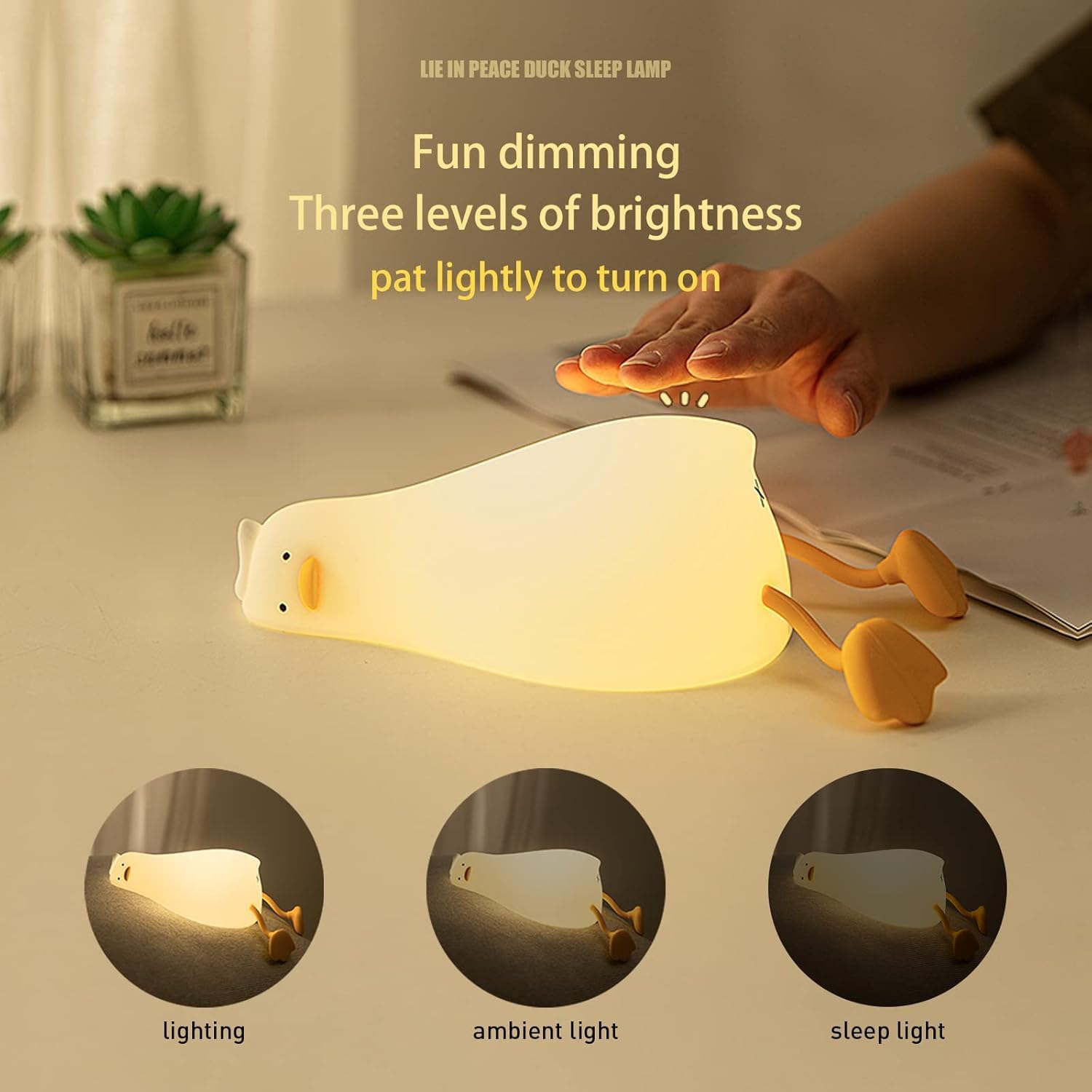 Rechargeable Silicone Lying Duck Night Lamp