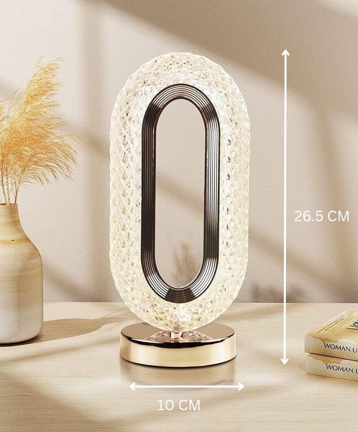 Oval Shape Crystal Lamp – Elegant Glow, Timeless Design