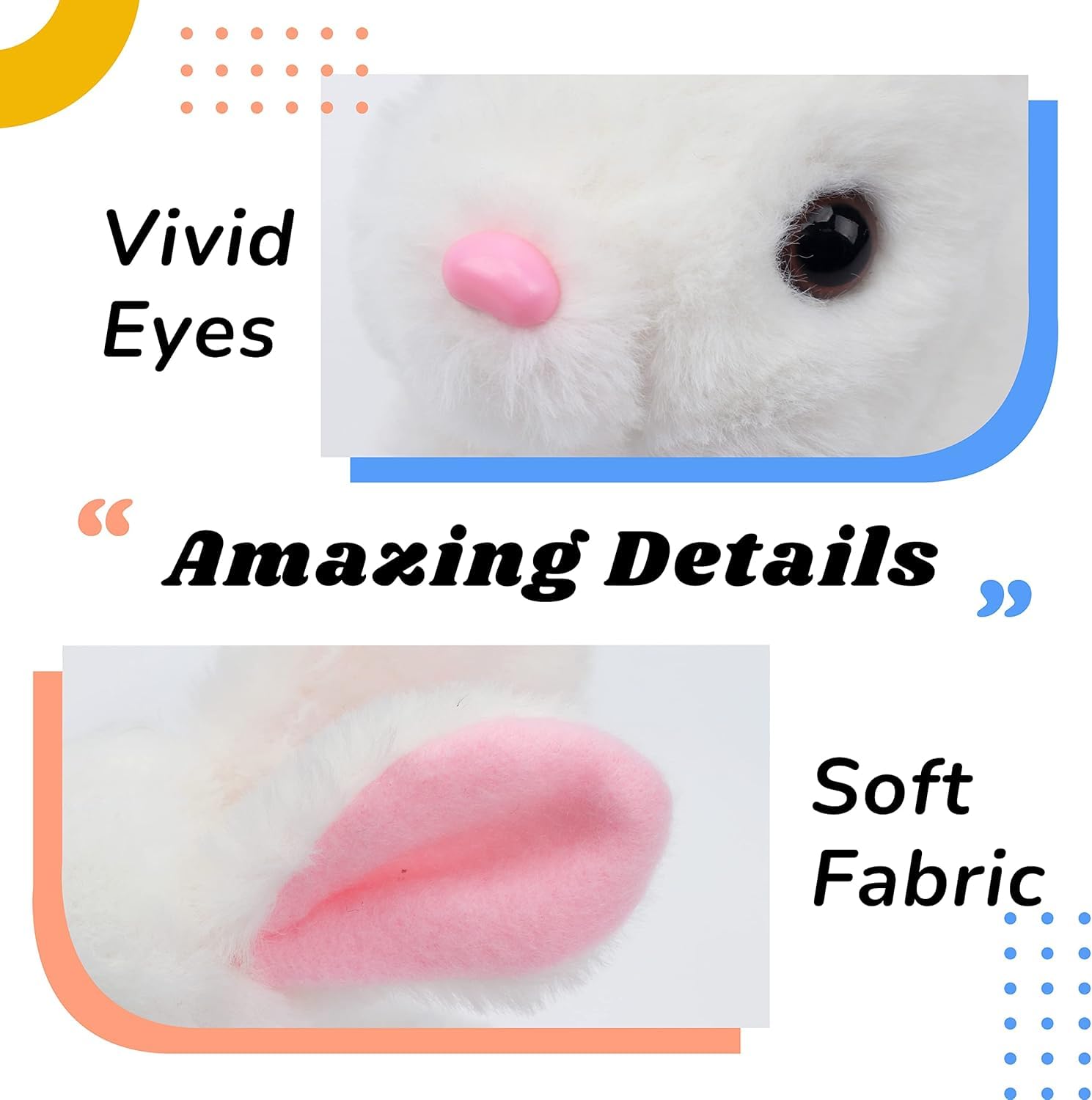 A Rabbit Interactive Electronic Pet Plush Bunny Toy with Sounds and Movements Animated Walking