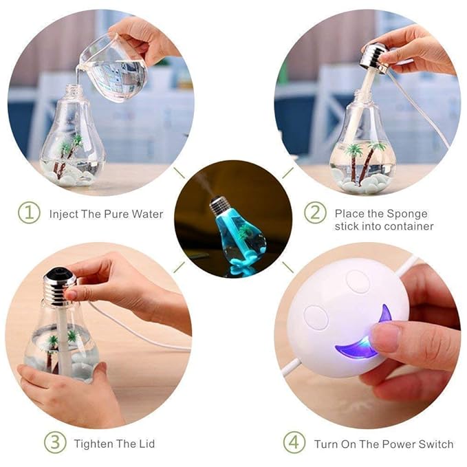 Bulb-Shaped Humidifier with LED Light