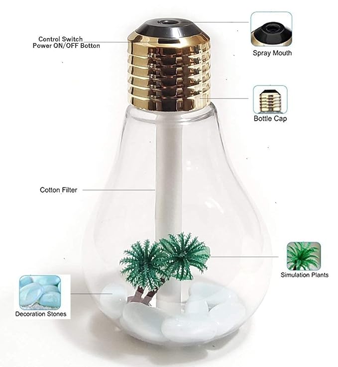Bulb-Shaped Humidifier with LED Light