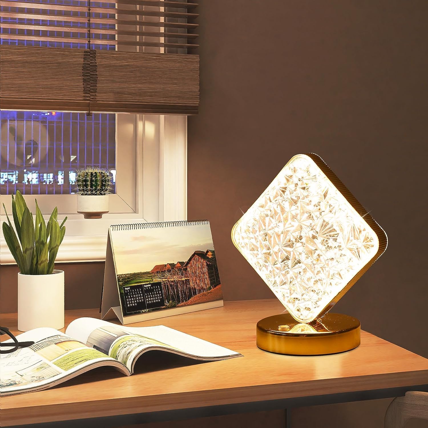 Square Shape Crystal Lamp – Classy, Chic & Lamp; Crystal Clear