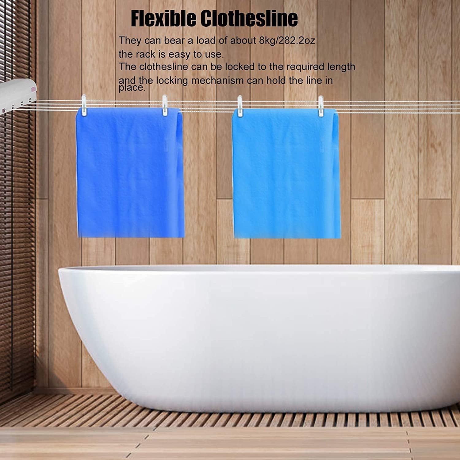 Drying Wet Dry Clothes Rope Retractable Hanging