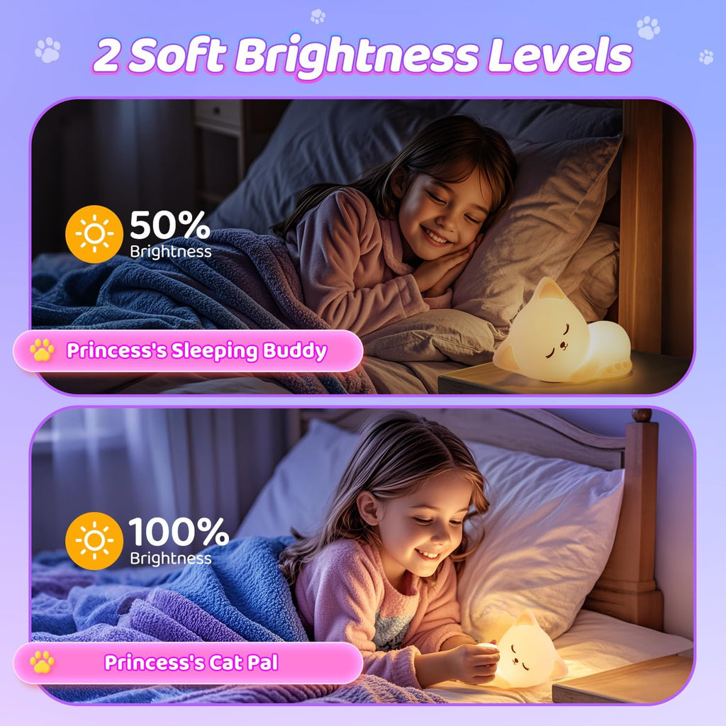 Kitty Silicone Lamp, 7 Colors, Rechargeable