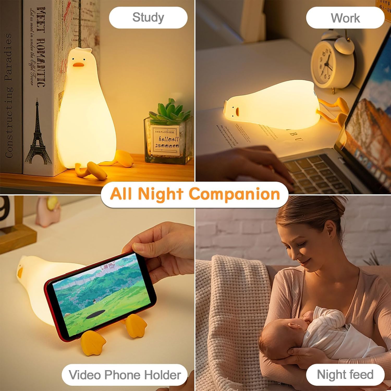 Rechargeable Silicone Lying Duck Night Lamp