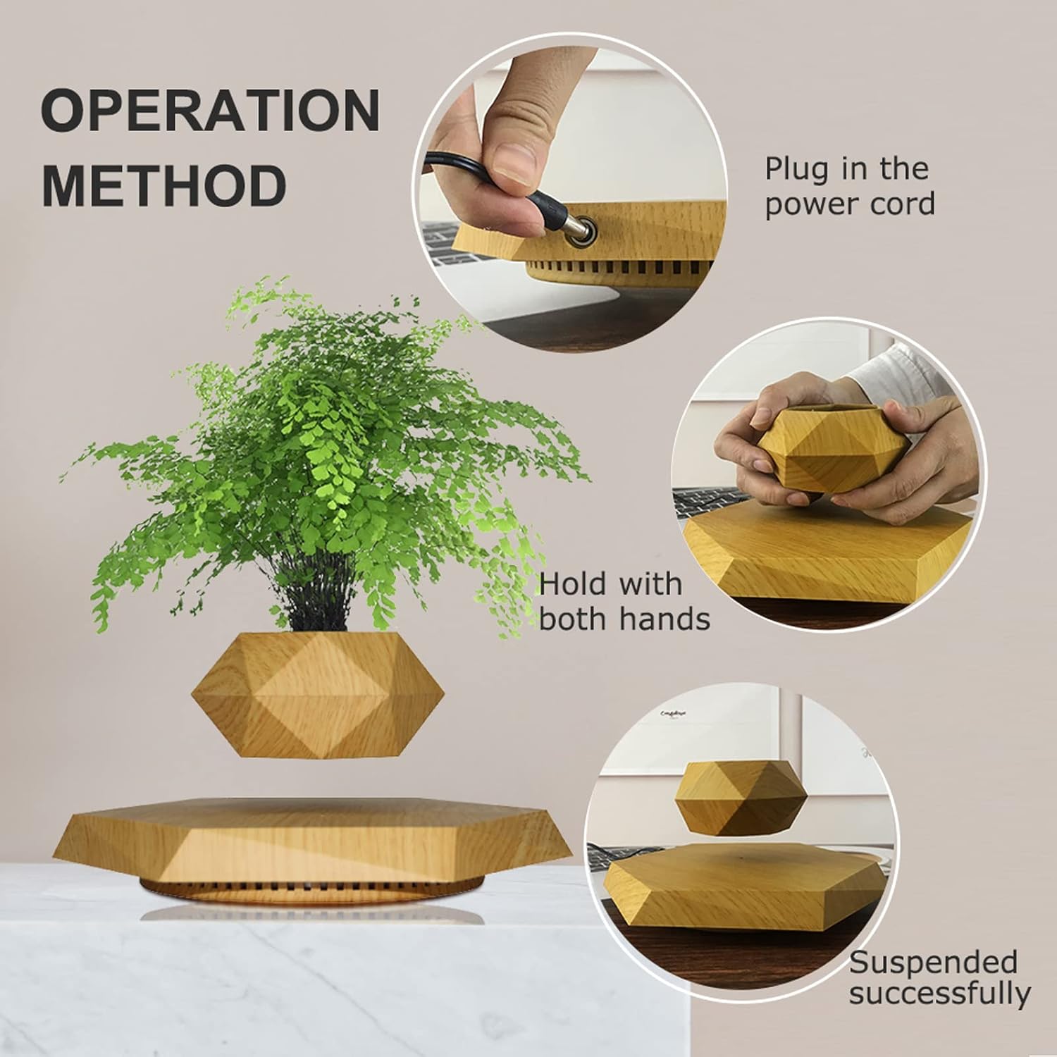 Floating Plant Pot (Wood Color),Brown