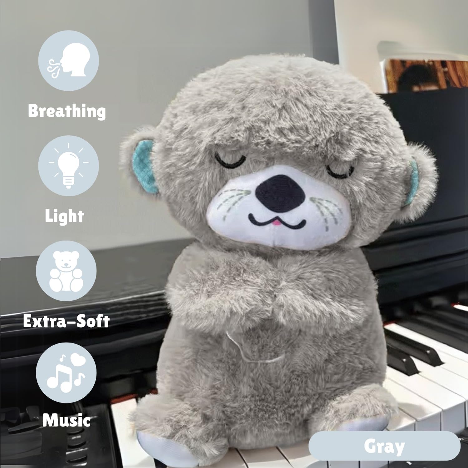 Breathing Teddy Otter Glowing Music for Baby Sensory Sleep Lights [ multiple colour ]