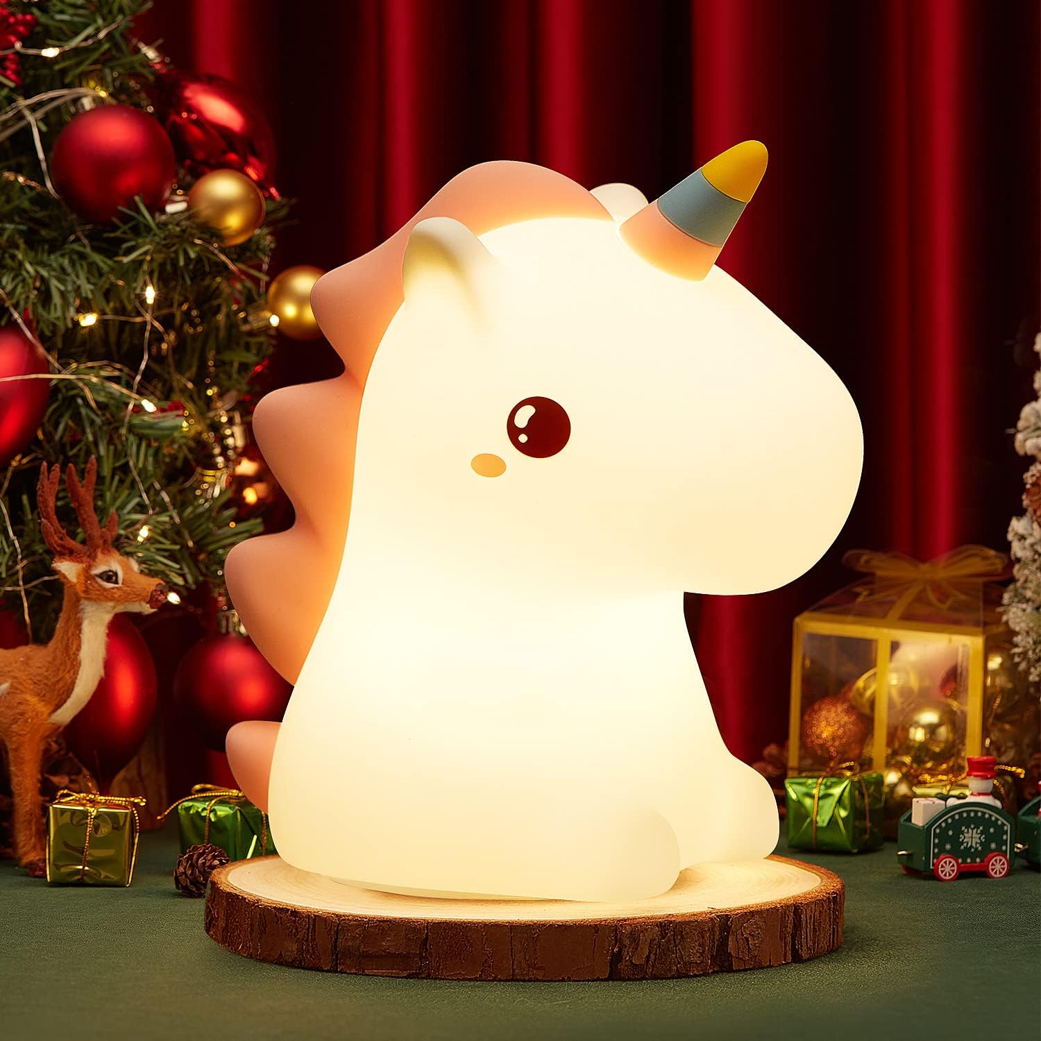 Cute Unicorn Night Light Rechargeable LED Silicone Lamp