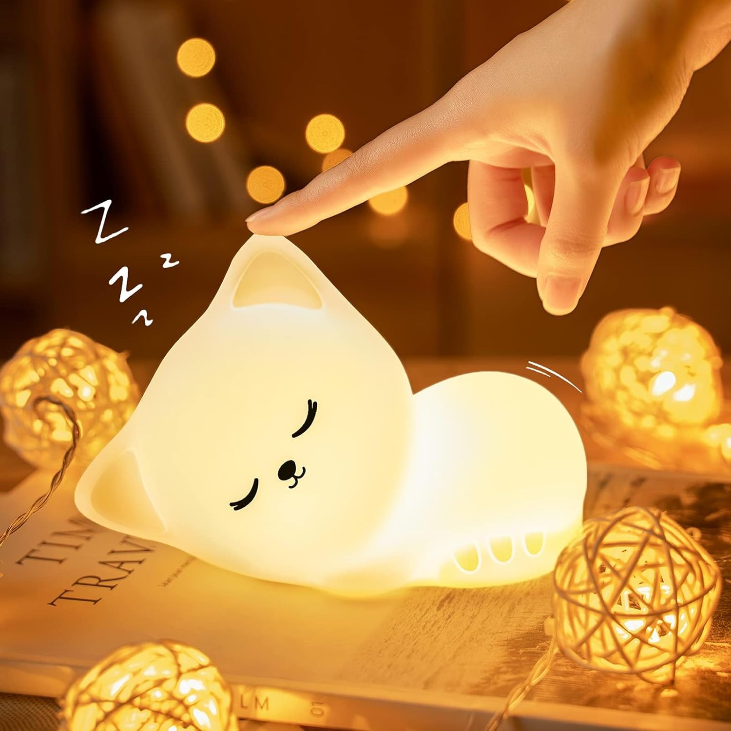 Kitty Silicone Lamp, 7 Colors, Rechargeable