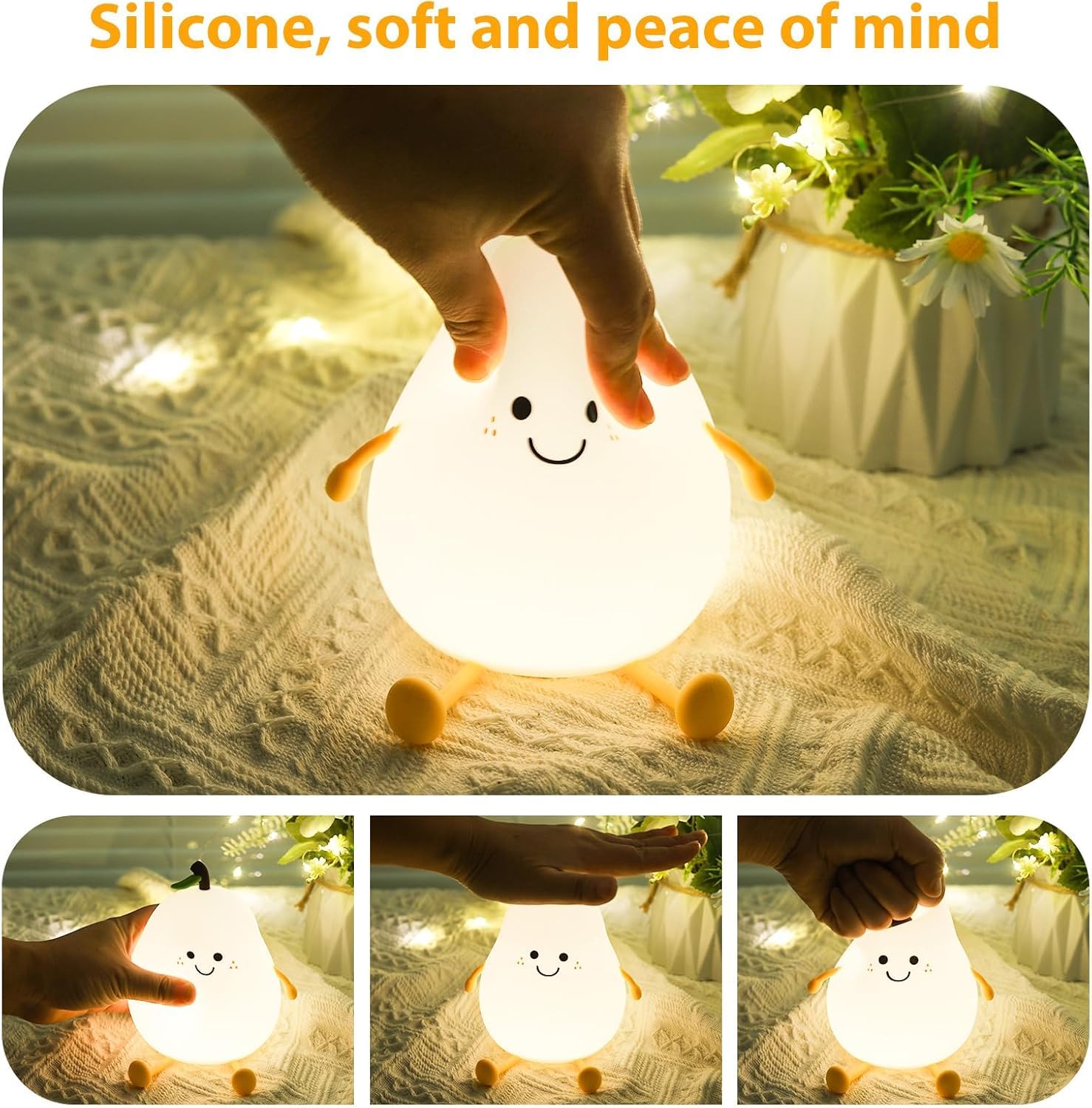 Pear Rechargeable Silicone Night Lamp - Soft Glow Pear Lamp