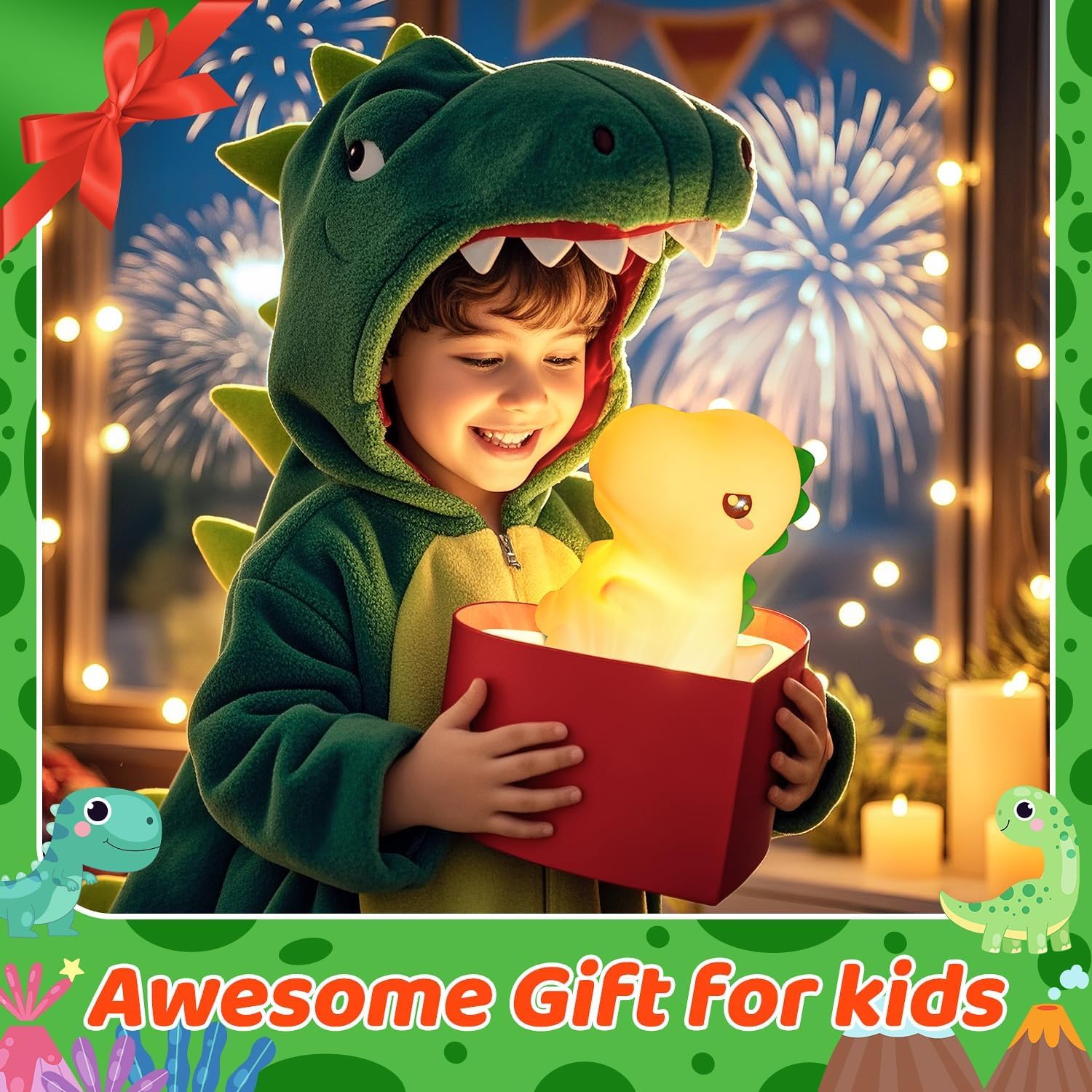 Dino Rechargeable Silicone Night Lamp - Dinosaur Night Lamp,