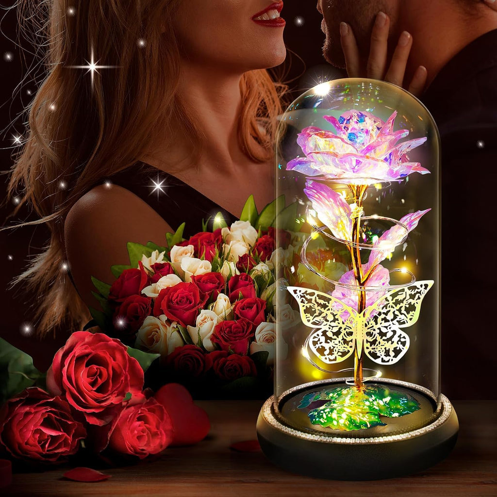 Artificial Flower & Lamp; Butterfly Decor
