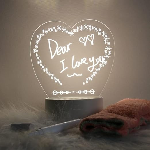 Heart Acrylic LED Lamp – Light Up with Love