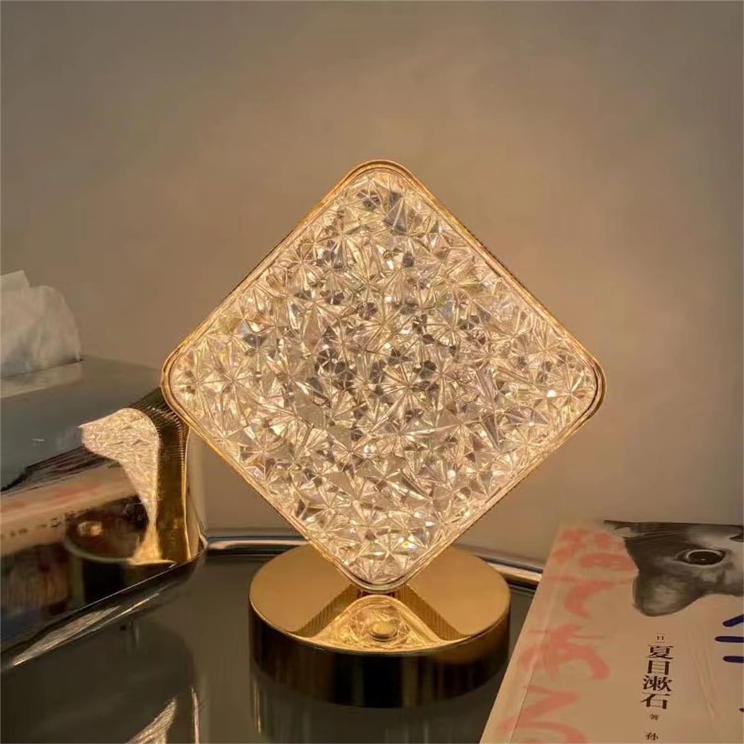 Square Shape Crystal Lamp – Classy, Chic & Lamp; Crystal Clear