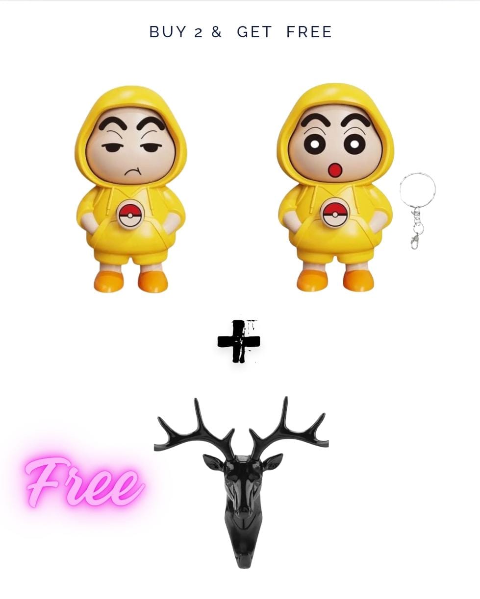 Shinchan Face Changing Keychains [ Free Deer Head Holder ]